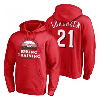 Cincinnati Reds Michael Lorenzen Red 2021 Spring Training Upper Decker Pullover Hoodie