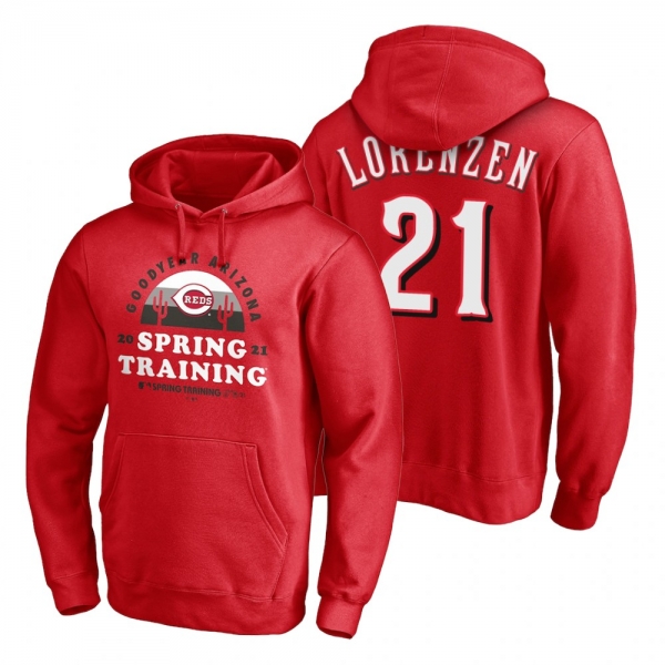 Cincinnati Reds Michael Lorenzen Red 2021 Spring Training Upper Decker Pullover Hoodie