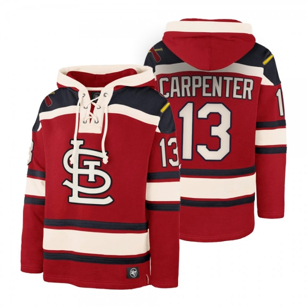 St. Louis Cardinals Matt Carpenter Red Legacy Vintage Hockey Lacer Hoodie