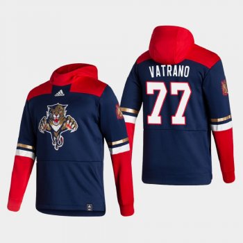 Men's Florida Panthers Frank Vatrano #77 2021 Reverse Retro Authentic Pullover Navy Hoodie