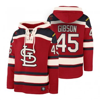 St. Louis Cardinals Bob Gibson Red Legacy Vintage Hockey Lacer Hoodie