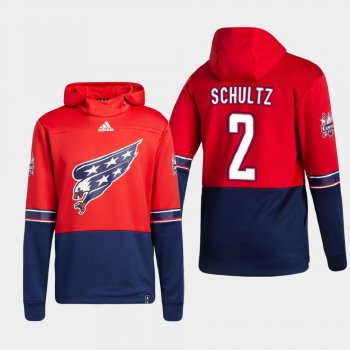 Men's Washington Capitals Justin Schultz #2 2021 Reverse Retro Authentic Pullover Special Edition Red Hoodie