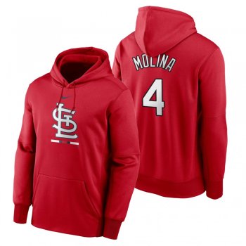 St. Louis Cardinals Yadier Molina Red Legacy Performance Pullover Hoodie