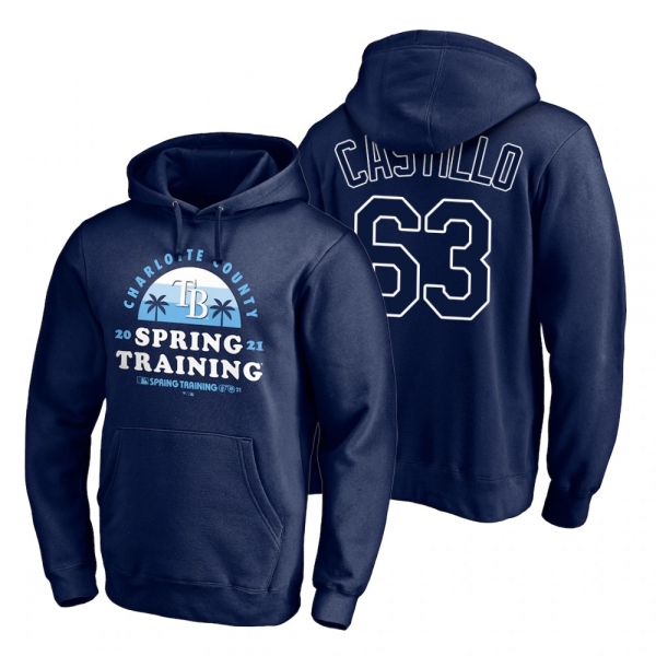 Tampa Bay Rays Diego Castillo Red 2021 Spring Training Upper Decker Pullover Hoodie