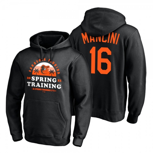 Baltimore Orioles Trey Mancini Black 2021 Spring Training Upper Decker Pullover Hoodie