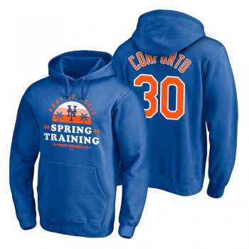 New York Mets Michael Conforto Royal 2021 Spring Training Upper Decker Pullover Hoodie