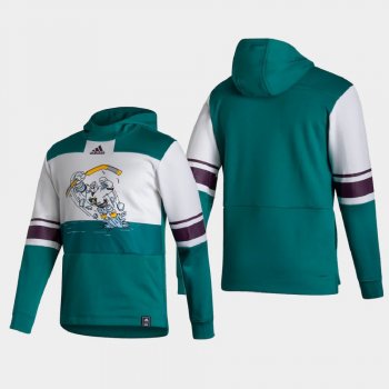 Men's Anaheim Ducks Green 2021 Reverse Retro Authentic Pullover Special Edition Hoodie