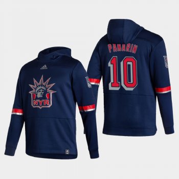 Men's New York Rangers Artemi Panarin #10 2021 Reverse Retro Authentic Pullover Special Edition Navy Hoodie