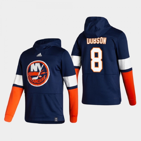 Men's New York Islanders Noah Dobson #8 2021 Reverse Retro Authentic Pullover Special Edition Navy Hoodie