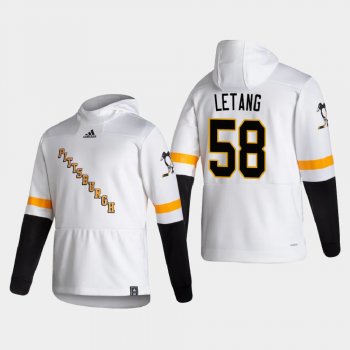 Men's HoodieMen's Pittsburgh Penguins Kris Letang #58 2021 Reverse Retro Authentic Pullover Special Edition White Hoodie