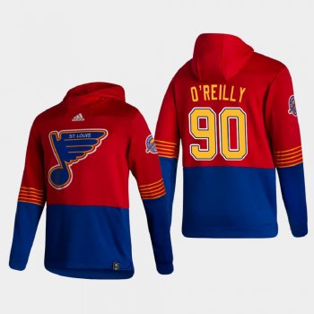 Men's HoodieMen's St. Louis Blues Ryan O'Reilly #90 2021 Reverse Retro Authentic Pullover Special Edition Red Hoodie