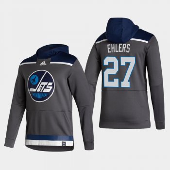 Men's Winnipeg Jets Nikolaj Ehlers #27 2021 Reverse Retro Authentic Pullover Special Edition Gray Hoodie