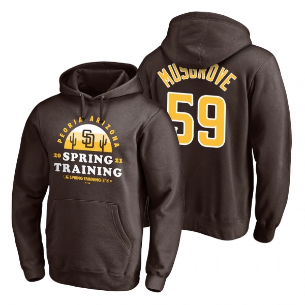 San Diego Padres Joe Musgrove Brown 2021 Spring Training Upper Decker Pullover Hoodie