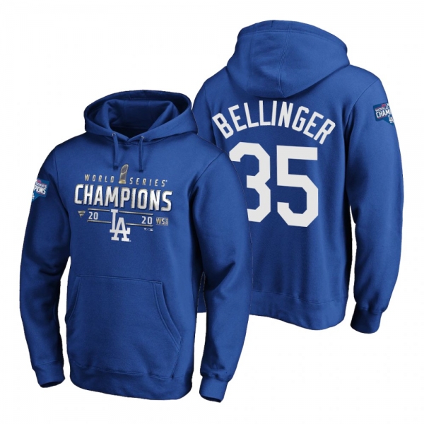 Los Angeles Dodgers Cody Bellinger Royal 2020 World Series Champions Lock Room Hoodie