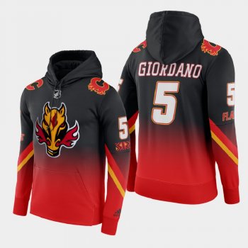 Men's HoodieCalgary Flames Mark Giordano #5 2021 Reverse Retro Gradient Pullover Red Black Hoodie