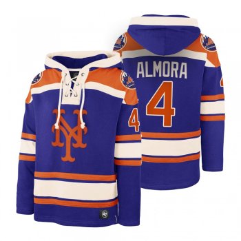 New York Mets Albert Almora Jr Royal Legacy Vintage Hockey Lacer Hoodie