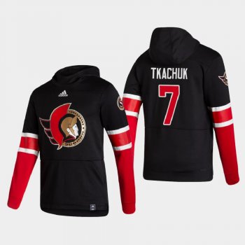 Men's Ottawa Senators Brady Tkachuk #7 2021 Reverse Retro Authentic Pullover Special Edition Black Hoodie