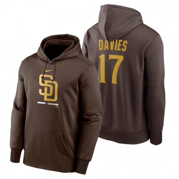 San Diego Padres Zach Davies Brown Legacy Performance Pullover Hoodie