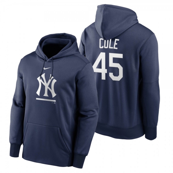 New York Yankees Gerrit Cole Navy Legacy Performance Pullover Hoodie