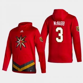 Men's Vegas Golden Knights Brayden McNabb #3 2021 Reverse Retro Authentic Pullover Special Edition Red Hoodie