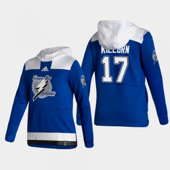 Men's Tampa Bay Lightning Alex Killorn #17 2021 Reverse Retro Authentic Pullover Special Edition Blue Hoodie