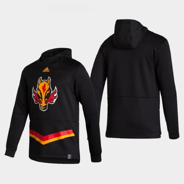 Men's Calgary Flames Black 2021 Reverse Retro Authentic Pullover Special Edition Hoodie