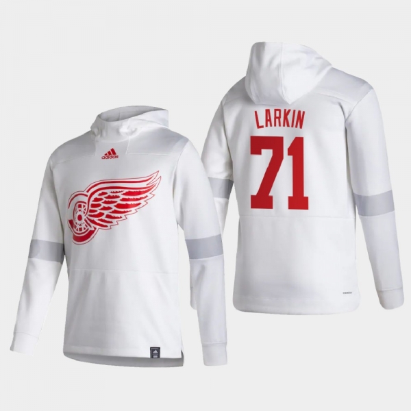 Men's Detroit Red Wings Dylan Larkin #71 2021 Reverse Retro Authentic Pullover Special Edition White Hoodie