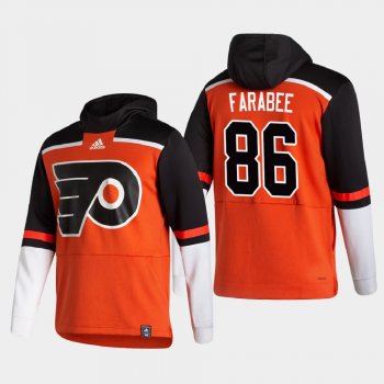 Men's Philadelphia Flyers Joel Farabee #86 2021 Reverse Retro Authentic Pullover Special Edition Orange Hoodie