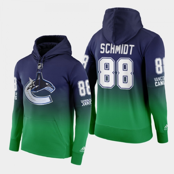 Men's HoodieVancouver Canucks Nate Schmidt #88 2021 Reverse Retro Pullover Green Hoodie