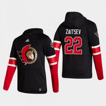 Men's Ottawa Senators Nikita Zaitsev #22 2021 Reverse Retro Authentic Pullover Special Edition Black Hoodie