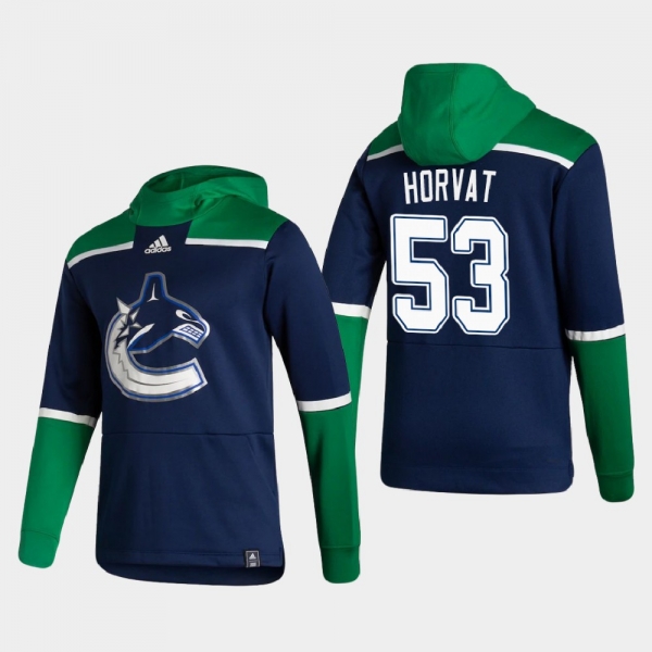 Men's HoodieMen's Vancouver Canucks Bo Horvat #53 2021 Reverse Retro Authentic Pullover Special Edition Navy Hoodie