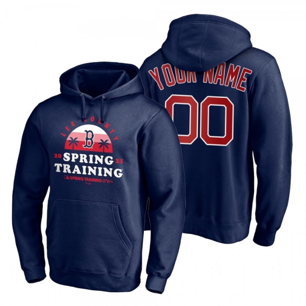 Boston Red Sox Custom Navy 2021 Spring Training Upper Decker Pullover Hoodie