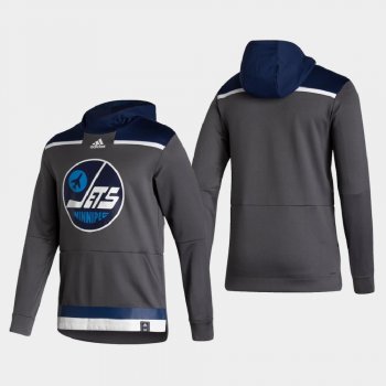 Men's Winnipeg Jets Gray 2021 Reverse Retro Authentic Pullover Special Edition Hoodie