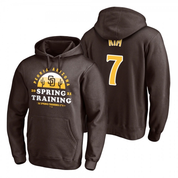 San Diego Padres Ha-Seong Kim Brown 2021 Spring Training Upper Decker Pullover Hoodie