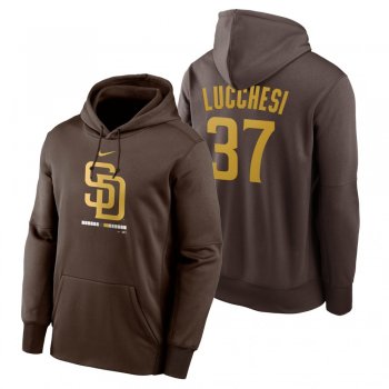 San Diego Padres Joey Lucchesi Brown Legacy Performance Pullover Hoodie