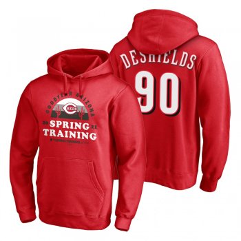 Cincinnati Reds Delino DeShields Red 2021 Spring Training Upper Decker Pullover Hoodie