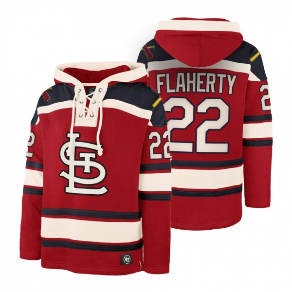 St. Louis Cardinals Jack Flaherty Red Legacy Vintage Hockey Lacer Hoodie