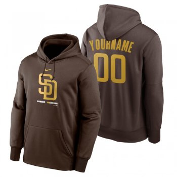 San Diego Padres Custom Brown Legacy Performance Pullover Hoodie