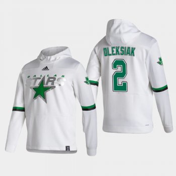 Men's Dallas Stars Jamie Oleksiak #2 2021 Reverse Retro Authentic Pullover White Hoodie