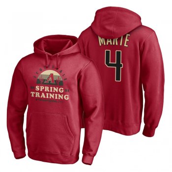 Arizona Diamondbacks Ketel Marte Red 2021 Spring Training Upper Decker Pullover Hoodie