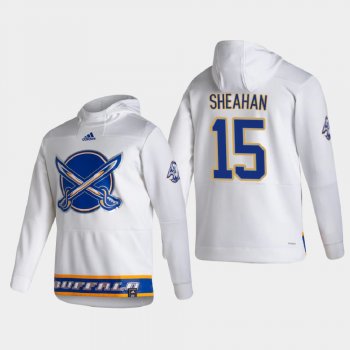 Men's Buffalo Sabres Riley Sheahan #15 2021 Reverse Retro Authentic Pullover Special Edition White Hoodie