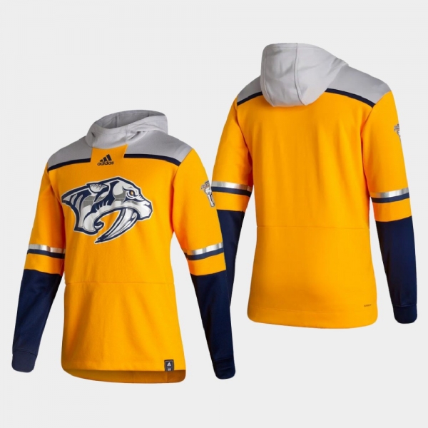 Men's HoodieMen's Nashville Predators Gold 2021 Reverse Retro Authentic Pullover Special Edition Hoodie