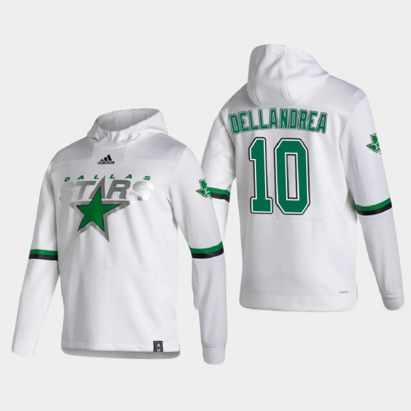 Men's Dallas Stars Ty Dellandrea #10 2021 Reverse Retro Authentic Pullover Special Edition White Hoodie