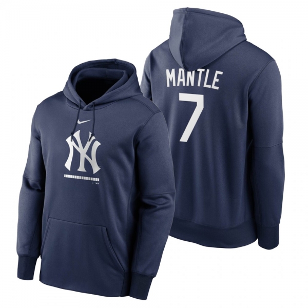 New York Yankees Mickey Mantle Navy Legacy Performance Pullover Hoodie