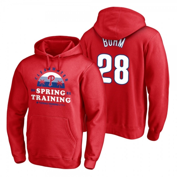 Philadelphia Phillies Alec Bohm Red 2021 Spring Training Upper Decker Pullover Hoodie