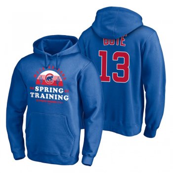 Chicago Cubs David Bote Royal 2021 Spring Training Upper Decker Pullover Hoodie