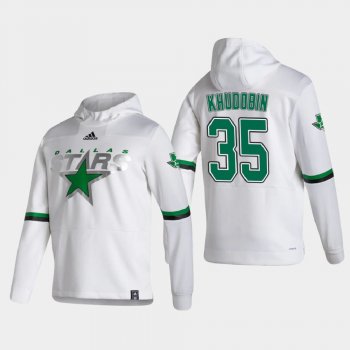 Men's Dallas Stars Anton Khudobin #35 2021 Reverse Retro Authentic Pullover White Hoodie