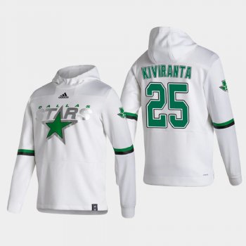 Men's Dallas Stars Joel Kiviranta #25 2021 Reverse Retro Authentic Pullover White Hoodie