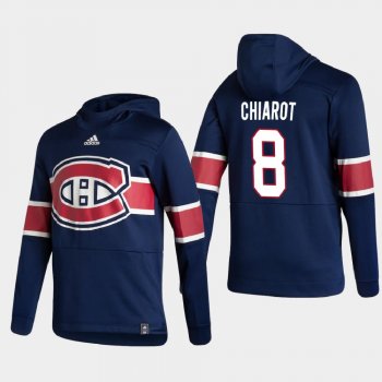 Men's Montreal Canadiens Ben Chiarot #8 2021 Reverse Retro Authentic Pullover Special Edition Navy Hoodie