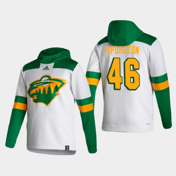 Men's HoodieMen's Minnesota Wild Jared Spurgeon #46 2021 Reverse Retro Authentic Pullover Special Edition White Hoodie